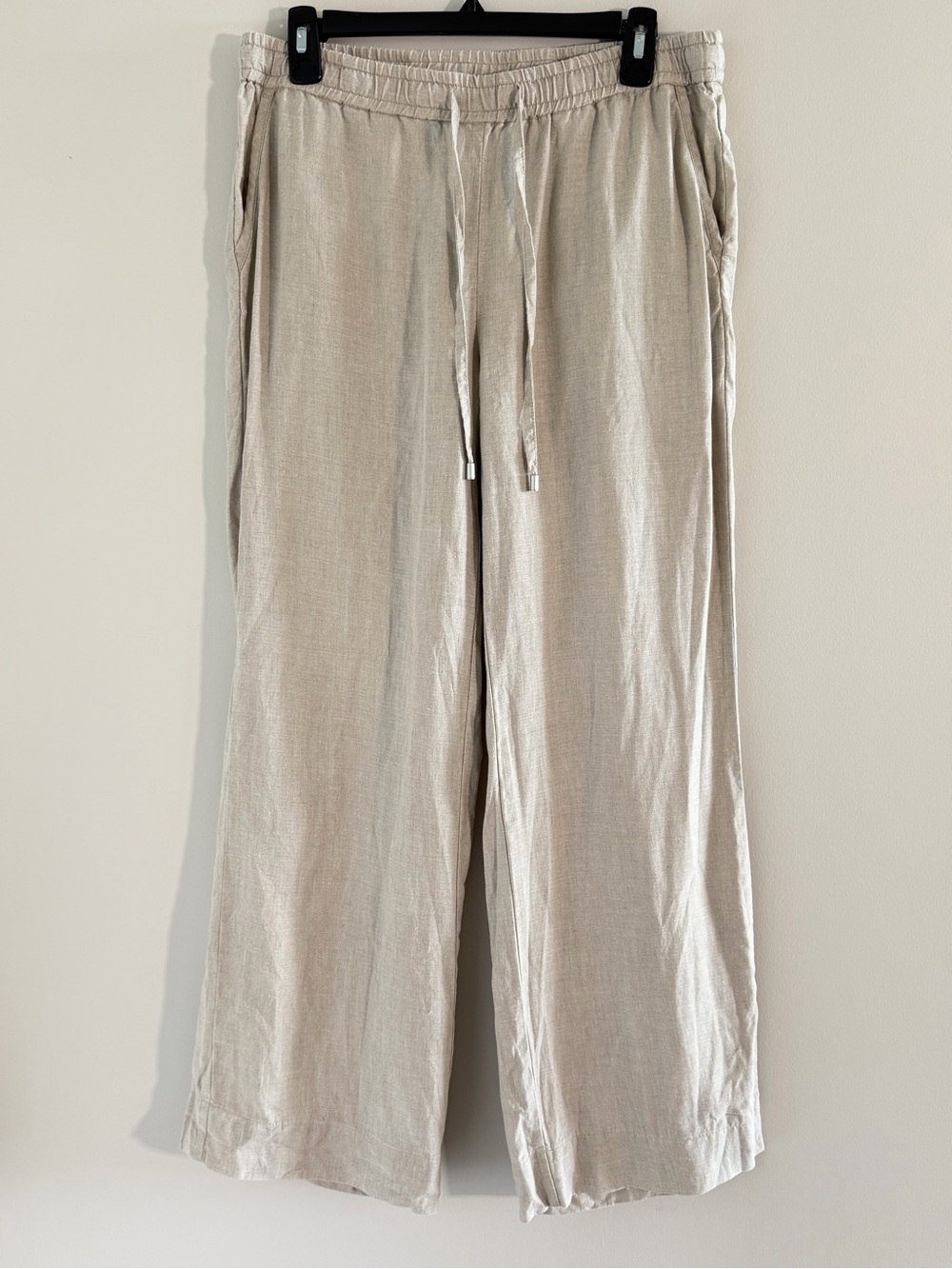 Tommy Bahama 100% Linen Drawstring Wide Leg Pants Womens Small Pull On Beige - Picture 9 of 10